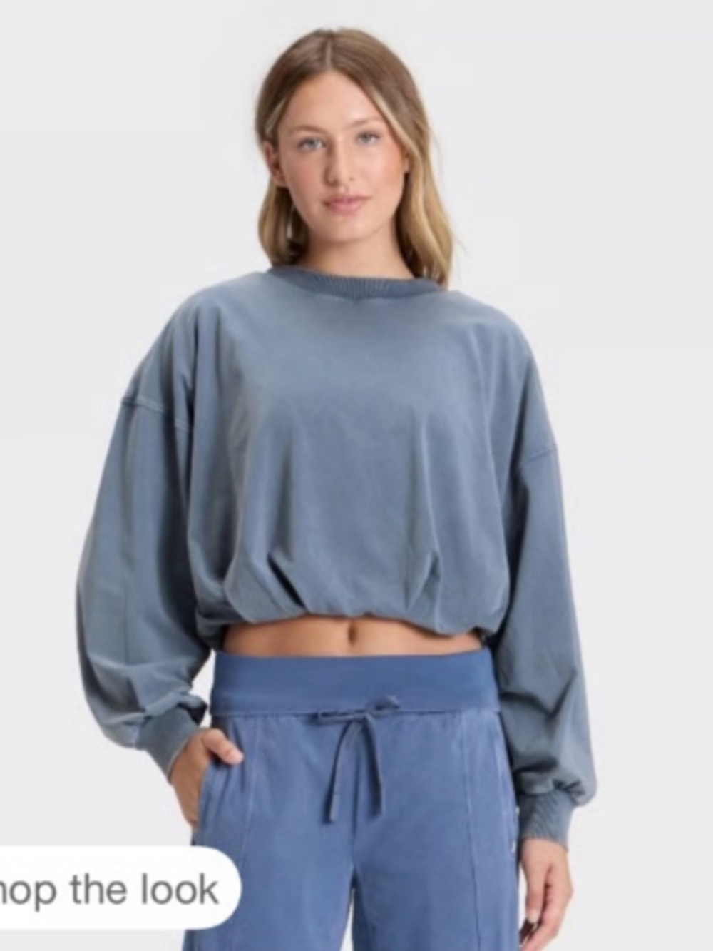 Bubble Hem Long Sleeve Top